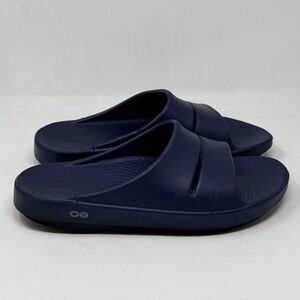 Oofos Ooahh Recovery Slides Mens 10 Womens 12 Blue Comfort Cushioned Unisex